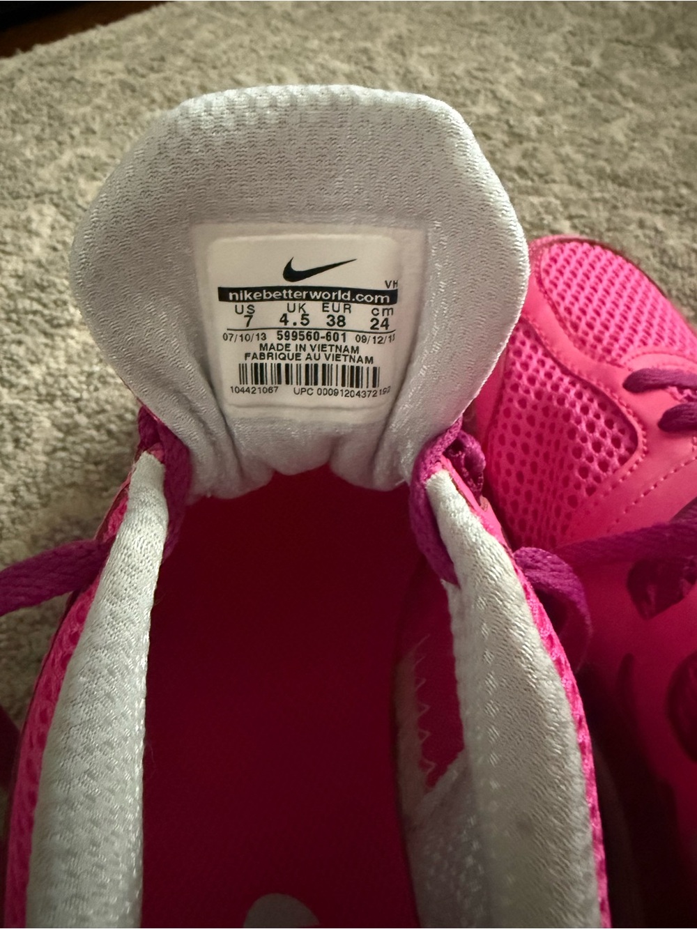 Nike Women's Athletic Running Shoes - Hot Pink - Picture 5 of 5